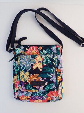 VERA BRADLEY Happy Blooms Mini Hipster Crossbody Shoulder Bag with Organizer